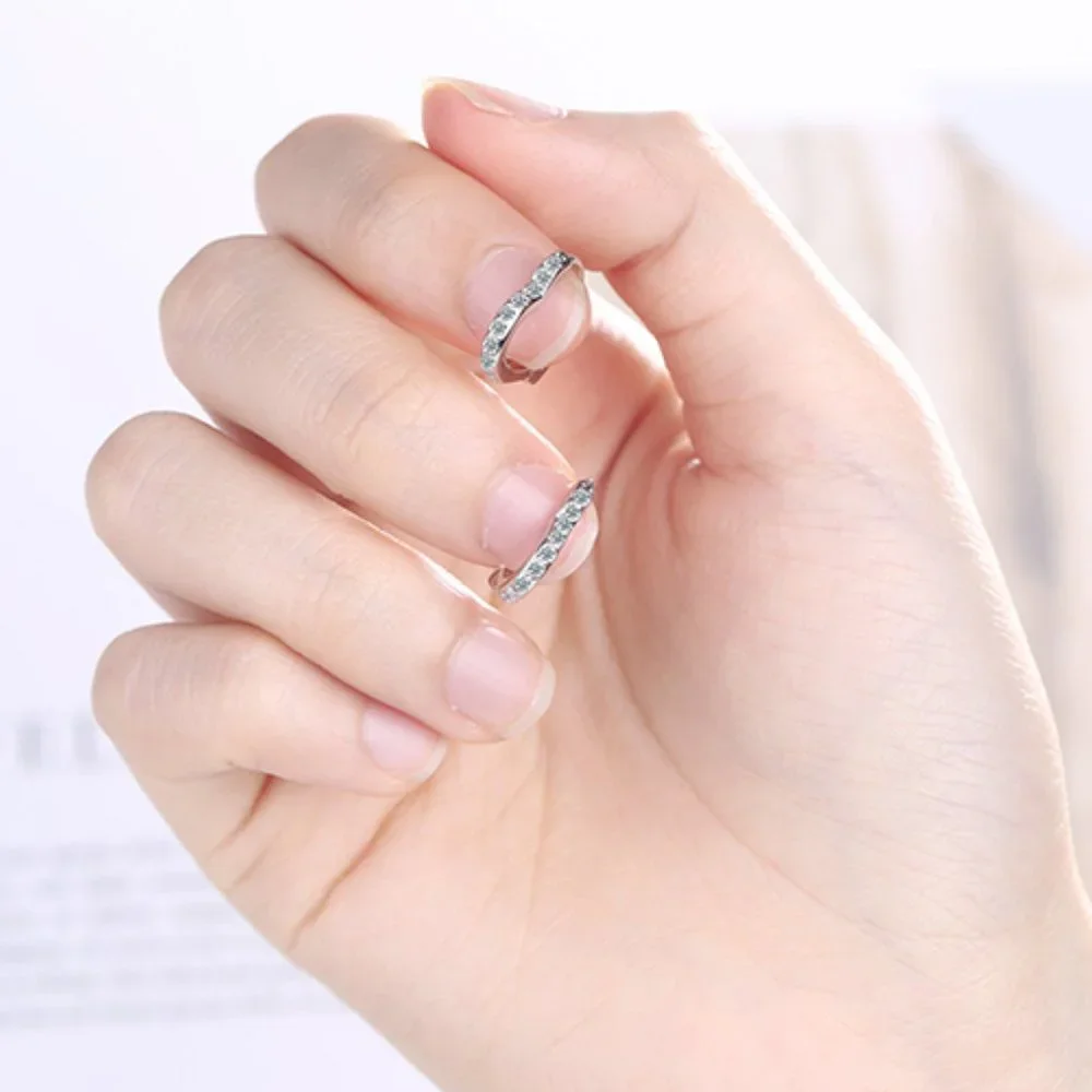NEW Silver Lovely Love Heart Hoop Earrings - Picture 4 of 6
